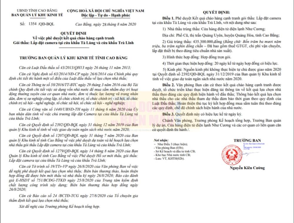 BQLKKT tỉnh Cao Bằng: Thấy gì từ những gói thầu một nhà thầu ''độc diễn